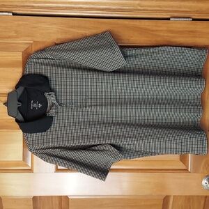 * George Black Soot Check Polo Shirt with Classic Design, Size XL, Like New